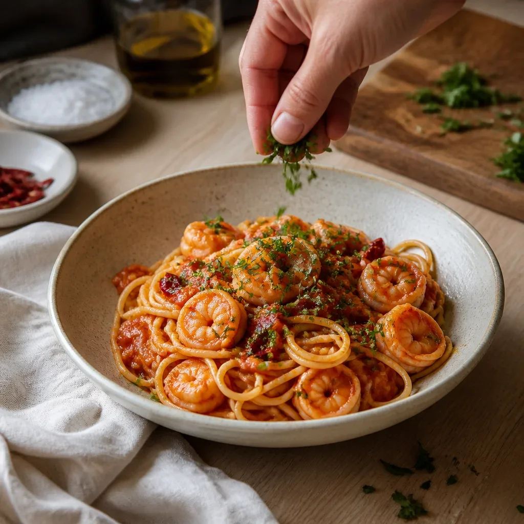 辛旨ヘルシーパスタ:ブイヤベース風トマトパスタ
