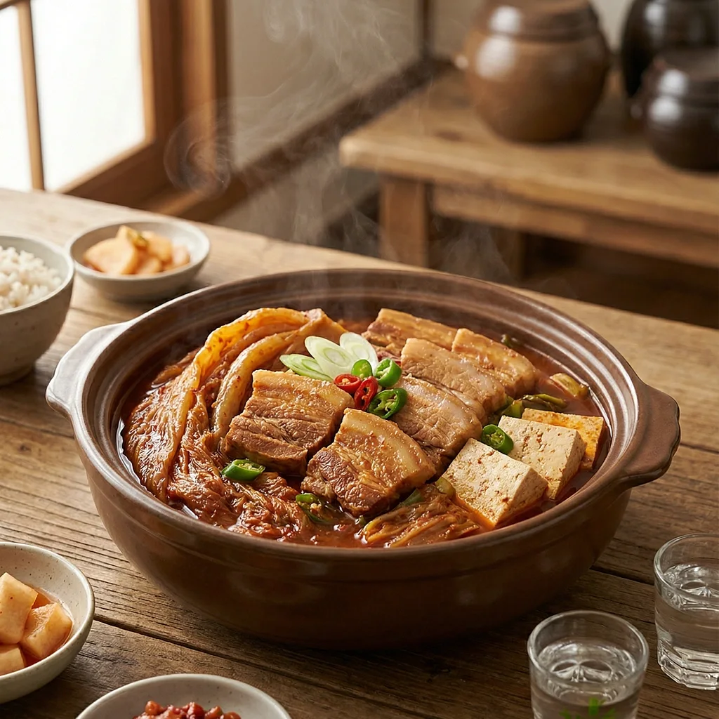 皮付きバラ肉のキムチ蒸し