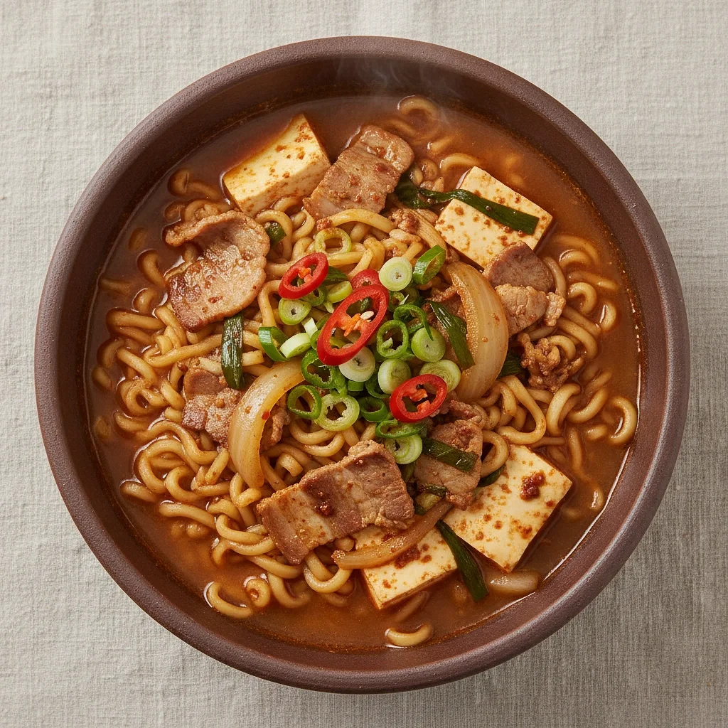 茹で豚の煮汁で作る味噌ラーメン