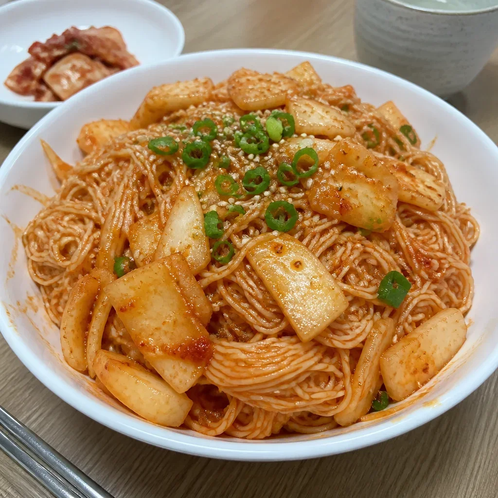 プラムとトマトとマクワウリのフルーツビビン麺