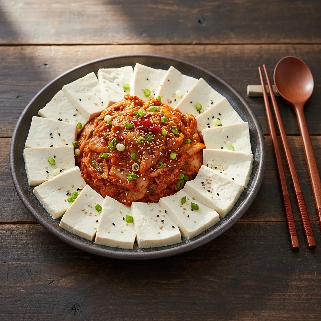 エゴマ油の豆腐焼き2種:エゴマの葉巻き&豆腐キムチ