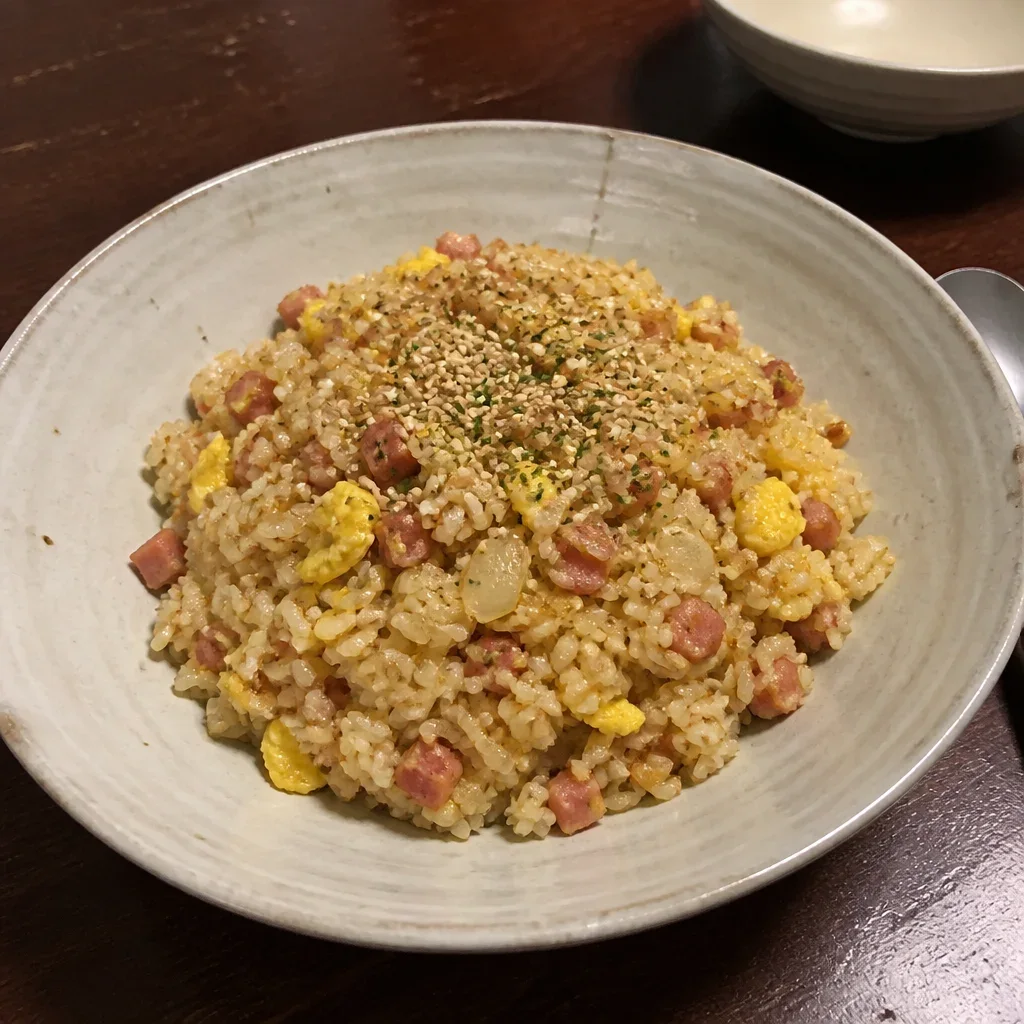 もちもちトウモロコシとスパムのカレーライス